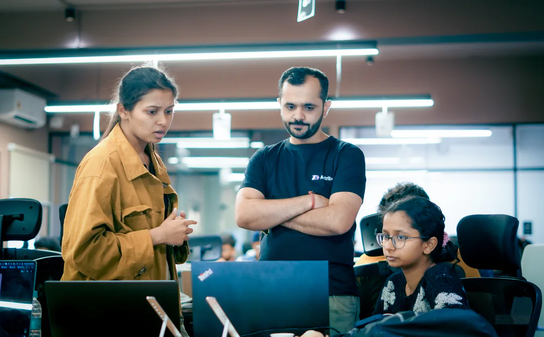 Mentors reviewing a build